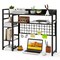 Desk Storage Shelf with 4 Tiers and 6 Hooks for Home Office or Kitchen Counter